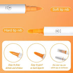 Acrylic Paint Marker Pens 24pcs, Dual Tip Pens With Soft and Hard Tips, Fine Point Acrylic Paint Markers for Wood, Canvas, Stone, Rock Painting, Glass, Ceramic Surfaces, DIY