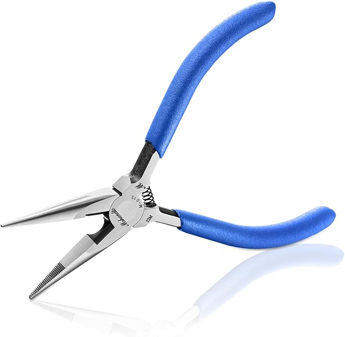 Needle Nose Pliers, mshandto Long Nose Pliers for Wire Bending, High Carbon Steel Needle Nose Plier, Serrated Jaw Pliers for Jewelry Making Electronics Repair Object Grasping Craft Making