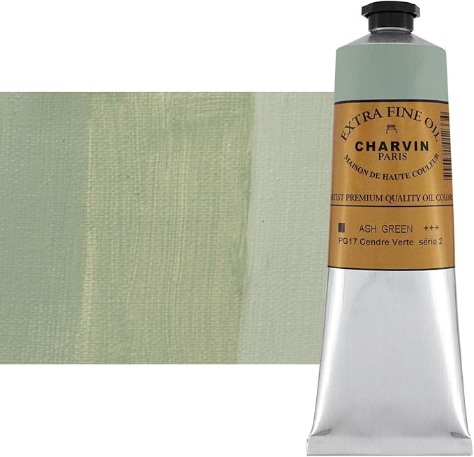 Charvin Extra Fine Oil Paint, Ash Green 150 ml - Triple-Milled, Rich Texture, Poppy Oil-Based, Light-Fast, Handmade, Archival Quality