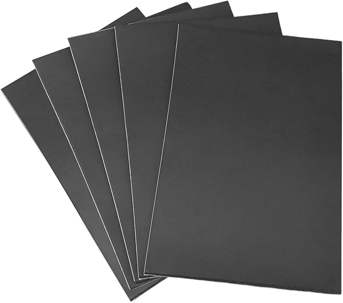 Foam Sheets with Adhesive Backing Foam Padding Neoprene Rubber Mat Closed Cell Sheet Anti-Slip Insulation Rubber Anti Vibration Square Pad (12" x 8" x 1/8", 5 Pcs)
