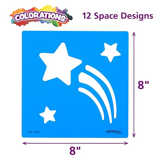Colorations Space Stencil Set - Set of 12