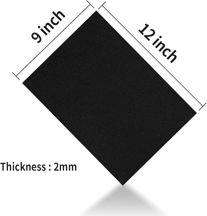 MEARCOOH Black Foam Sheets Crafts 9x12 Inch 2mm Eva Craft Foam Paper for Crafts Project Preschoolers Classroom Scrapbooking DIY Cosplay(10 Sheets)