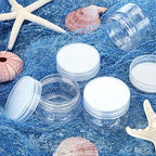 12 Pack Small Plastic Containers with Lids Clear Plastic Favor Storage Jars Wide Mouth for Beauty Products (5 Ounce, Clear)