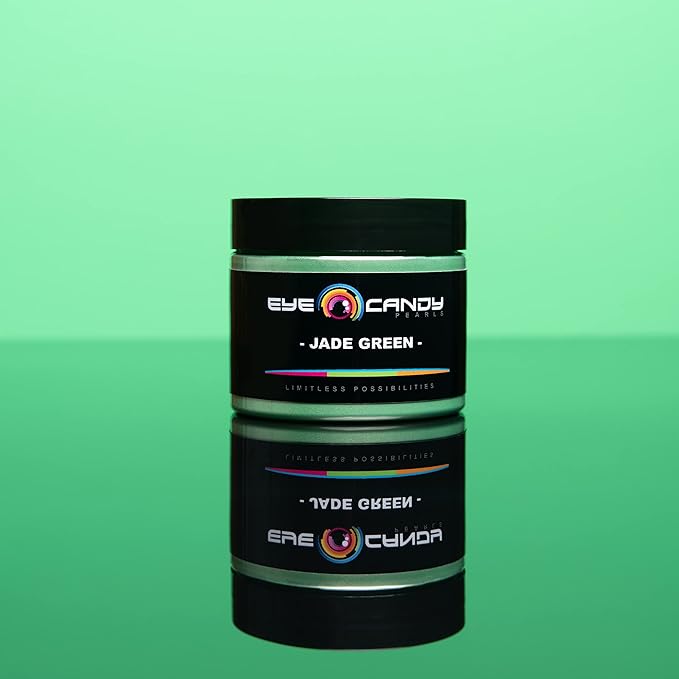 Eye Candy Pigments Premium Green Mica Powder - Jade Green (50gr) - for Epoxy, Resin, Soap, Paint, Woodworking, Acrylic Pouring, Bath Bombs, Fishing Lures - DIY Arts and Crafts Additive