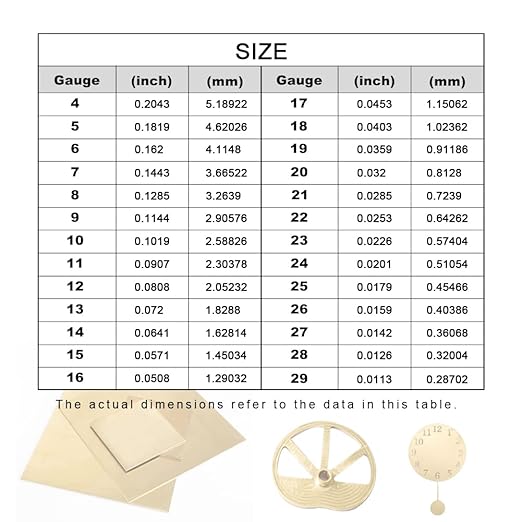 8 Gauge Brass Sheet，H62 Brass Plates Metal 0.118" Thickness x 5.9" Width x 5.9" Lenght, for Models, Crafts, Repairs, Electrical, 1Pcs