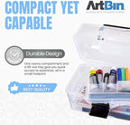 ArtBin 6890AG Small Project Box, Portable Art & Craft Organizer with Lift-Out Tray, [1] Plastic Storage Case, Clear (Pack of 6)