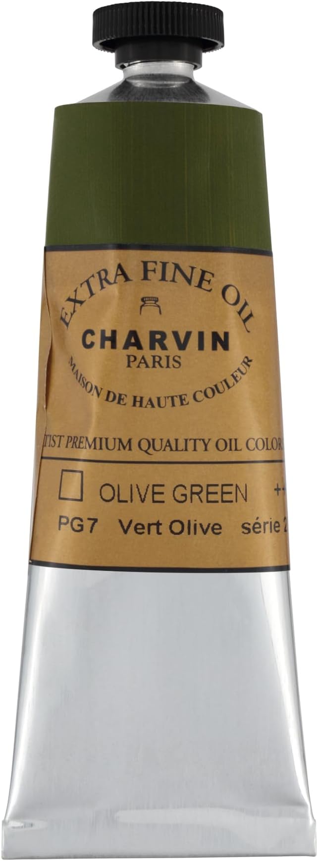 Charvin Extra Fine Oil Paint, Olive Green 60 ml - Triple-Milled, Rich Texture, Poppy Oil-Based, Light-Fast, Handmade, Archival Quality