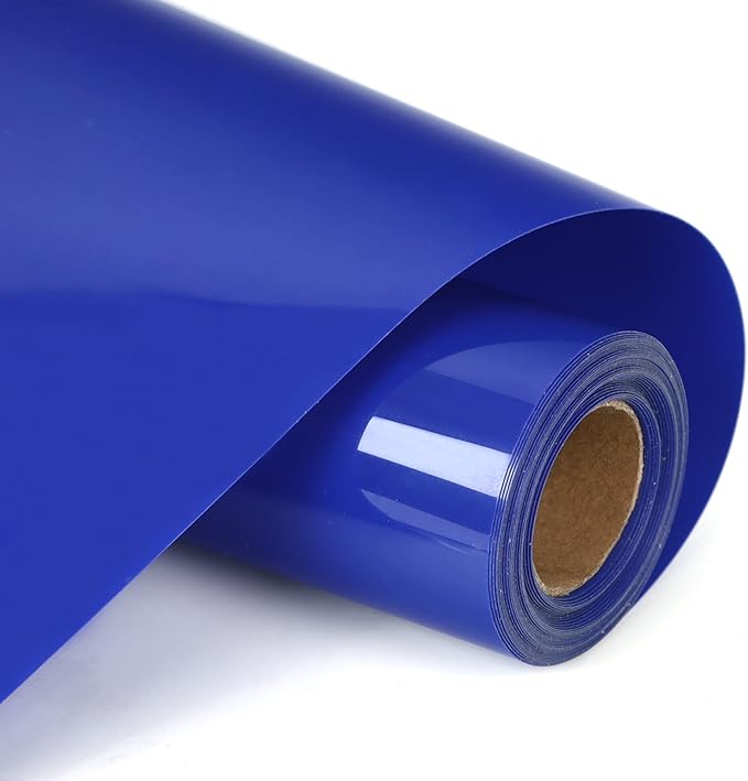 RENLITONG Royal Blue HTV Iron on Vinyl 12Inch by 10ft Roll Heat Transfer Vinyl for T-Shirt HTV Rolls for All Cutter Machine - Easy to Cut & Weed for Heat Transfer Design