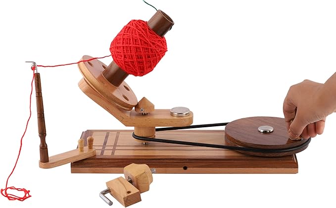 Bhartiya Handicrafts Rosewood Yarn Winder & Swift Combo | Large Capacity 10 Oz Yarn Ball Winder | Perfect for Crocheting, Knitting & DIY Craft Projects