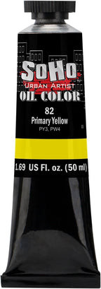 Soho Urban Artist Oil Paint - Primary Yellow, 50 ml Tube - Best Valued Oil Colors for Painting, Excellent Pigment Load