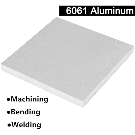 6061 T651 Aluminum Sheet Metal 6 x 6 x 1/2 (12.7MM) Inch Heat Treatable Rectangle 0.50" Thick Flat Plain Aluminum Metal Plate for Crafting, Industry, Covered with Protective Film