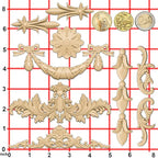 Silicone Mold for Polyclay Air Dry Clay Plaster Crafts Rococo Bow Swag