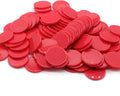 Set of 100 Opaque Plastic Learning Counters Mini Poker Chips Game Tokens with Storage Box (Red, 1.26 Inch)