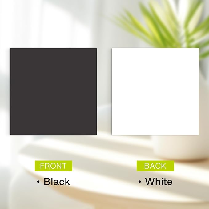 Golden State Art, 8x8 Uncut Photo Mat Matboard - Black Uncut Mats for DIY Projects, Presentation Boards, Art Crafts, Prints (50 Pack)