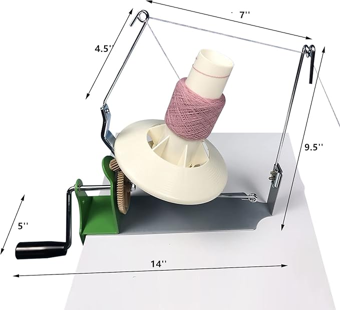 Yarn Ball Winder 18oz Large Swift Yarn Fiber Wool String Ball Winder, Tabletop Clamp Up to 2'', Hand Operated Center Pull Yarn Ball Winder