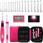 Yarniss 17 Size Counting Crochet Hooks Set, Light Up Crochet Hooks for Stitch & Row Counter