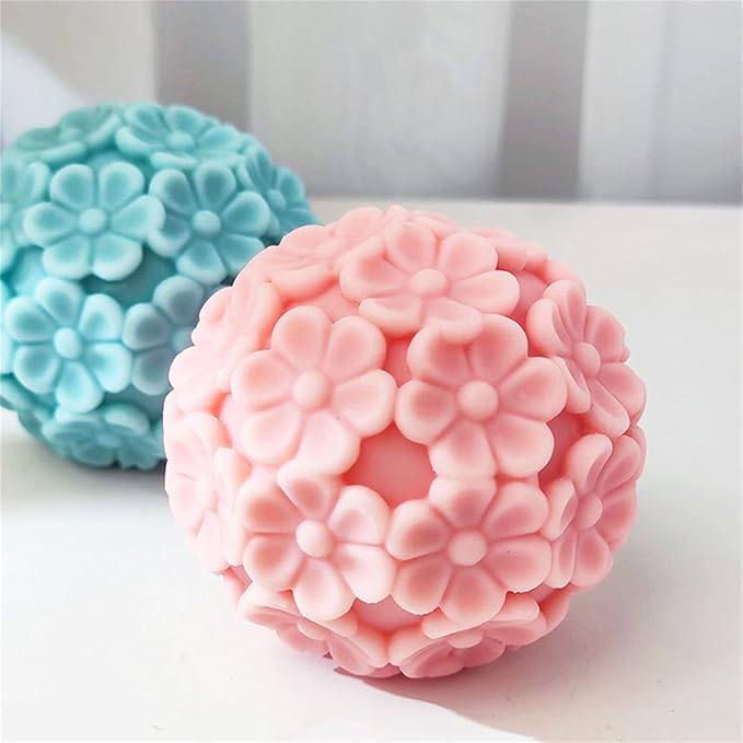 Chrysanthemum Ball Candle Soap Mold Daisy Flower Silicone Mold for Fondant,Chocolate,Candy, Bath Bomb,Epoxy Resin,Plaster, Polymer Clay