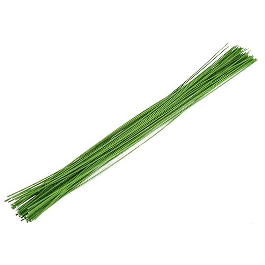 Decora 24 Gauge Green Floral Wire Green Paper-Wrapped Floral Stem Wires for Crafts 16 inch,50/Package