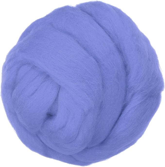 PATIKIL Wool Roving Yarn, 250G/8.8OZ Felting Wool Pure Roving Yarn, Blue