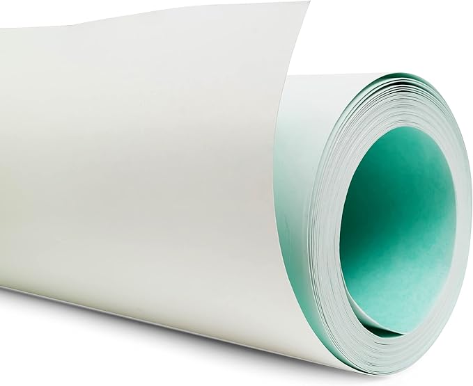 Manila Paper Roll for Pattern Making - 2X (0.11") Thick, White and Green Oak Tag Pattern Paper, Ideal for Preserving Your Designs (10 Yards X 48")