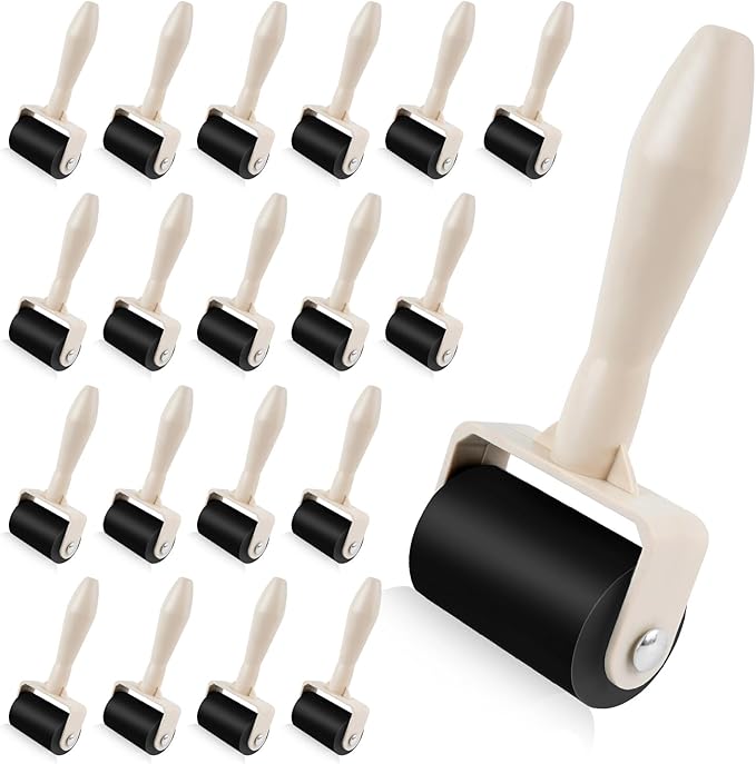 Supkiir 20Pcs Rubber Brayer Roller, 1.4Inch Ink Roller for Crafting, Anti Skid Glue Roller Applicator Printmaking Supplies for DIY Wallpapers Stamping Scrapbooks