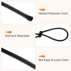 MECCANIXITY Waxed Cord 1.5mm Waxed Thread 87 Yard Wax String Leather Cord for Bracelet Making, Necklaces, Beading, Jewelry Making and DIY Crafts(Black)