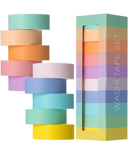 Mr. Pen- Washi Tape Set, 10 Pack, Decorative Tape, Washi Tapes, Colored Tape, Scrapbook Tape, Scrapbook Washi Tape for Journaling, Craft Tape, Washy Tape, Washy-Tape