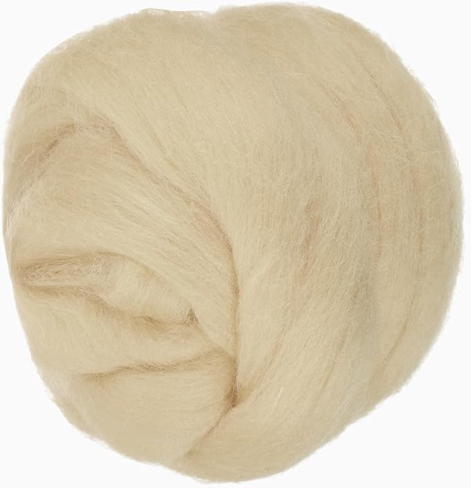 PATIKIL Wool Roving Yarn, 250G/8.8OZ Felting Wool Pure Roving Yarn, Beige