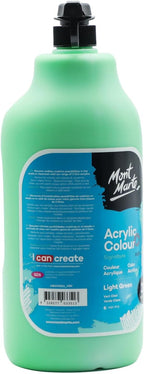 Mont Marte Discovery School Acrylic, Light Green, 1/2 Gallon (2 Liter). Ideal for Students and Artists. Excellent Coverage and Fast Drying. Pump Lid Included.