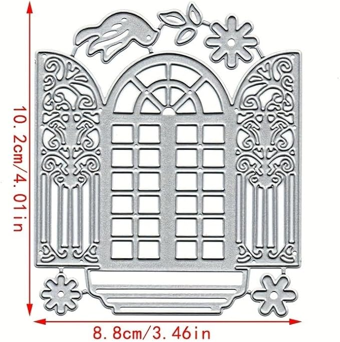 Lapoo Festivals Metal Cutting Die for Scrapbooking - Durable, Cut Stencils for DIY Scrapbook Photo Album Decorative Paper Card, Card Making Supplies, Embossing (Eid Window 4 x 3.5 in)
