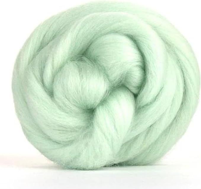 Revolution Fibers Dyed Corriedale Wool | 8 Ounces of Premium Combed Wool Top | 26 Micron, 100% Pure Corriedale Wool Roving, Ethically Sourced (Peppermint Green)