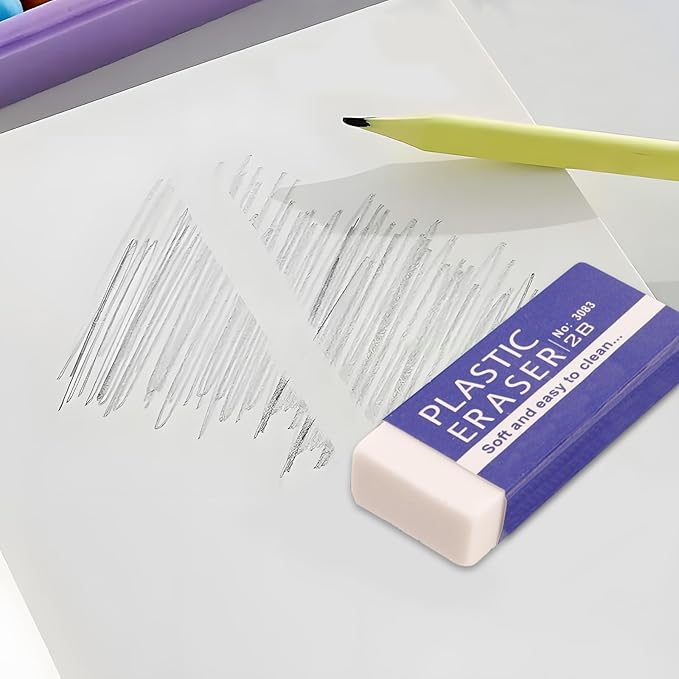 10 Pack Pencil Erasers, Soft, and Durable Erasers for Pencils, Perfect for Artists and Professionals, Long-Lasting Erasing Performance