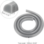 uxcell Flexible Molding Trim, 59 Inch Flexible Quarter Round Molding Silicone Peel and Stick Trim Self Adhesive Shower Water Barrier for Corner Decor Bathroom Kitchen, Grey
