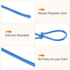 MECCANIXITY Waxed Cord 0.5mm Waxed Polyester Cord 175 Yard Wax String for Bracelet Making, Necklaces, Beading, Jewelry Making and DIY Crafts(Bright Blue)