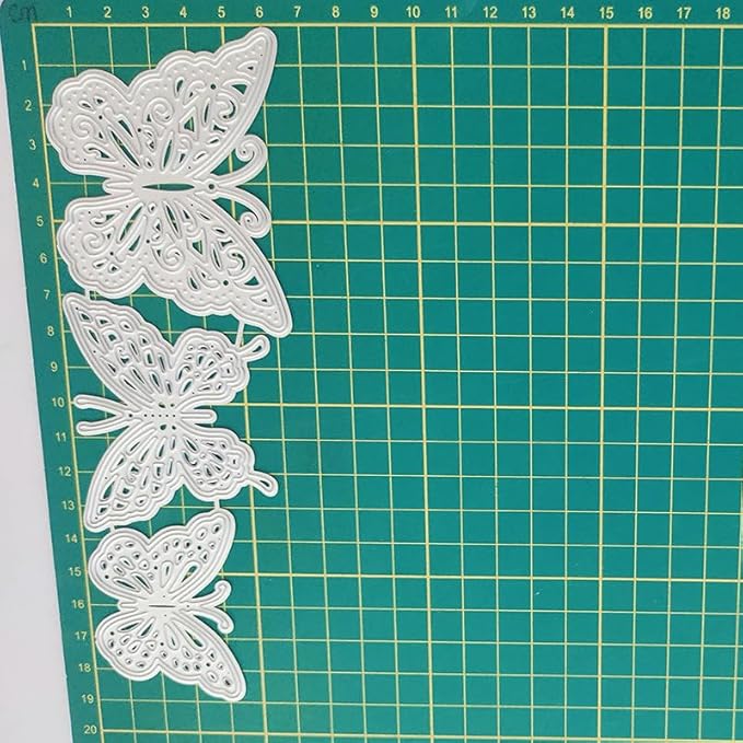 Metal Cutting Dies DIY Embossing Stencil Template Scrapbooking Card Making Mold Photo Album Arts Crafts Tools (A-3 pcs Butterfly 19x6.4cm)