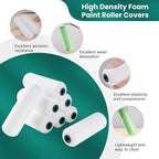 Foam Paint Roller, 8 Pack, 4 Inch Small Paint Roller Kit with High-Density Foam Paint Roller Covers, Mini Paint Rollers for Painting Walls, Suitable for Wall, Cabinets, Ceilings.