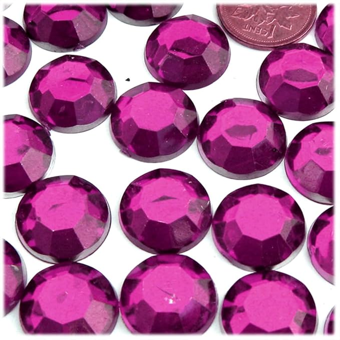 The Crafts Outlet 72pc Rhinestones Round 20mm - Flatback Devil Red Wine