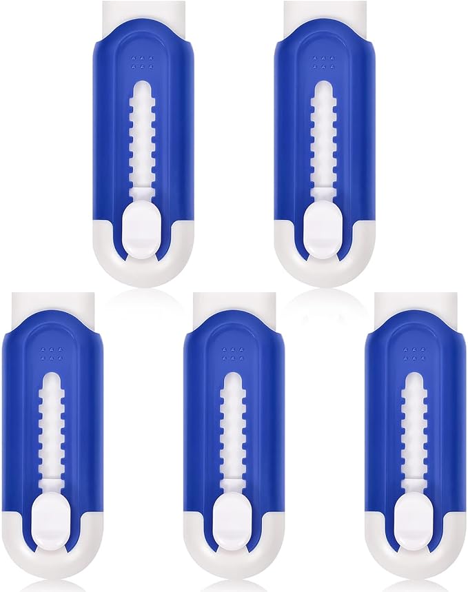 Pencil Erasers, Retractable Erasers for Pencils - Blue White, Pack of 5