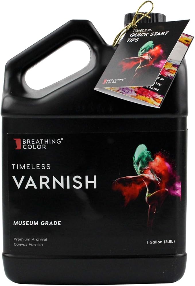 Breathing Color Timeless Archival Print Varnish - 1 Gallon Glossy Finish - Premium Quality Water-Based Canvas Coating with Fade Protection