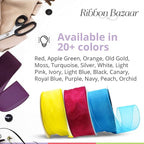 Ribbon Bazaar Sheer Organza Wired Ribbon - 100% Polyester Wire Edged Ribbon for Floral Decor, Table Arrangements, Apparel Embellishment & More - 1-1/2" Orange 25yd