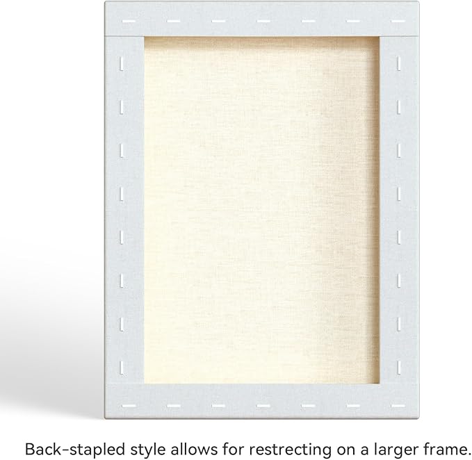 PHOENIX 12x16 Inch 4 Pack Artist Canvas - Stretched Canvases for Painting - 3/4 Inch Profile, 100% Cotton 11 Oz. Gesso Primed White Blank Professional Canvas Oil & Acrylic Paints