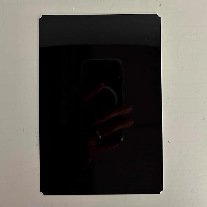 Blank Metal Plates for Laser Engraving - 4 Pack | Aluminum Sheets 0.020" Thick | CO2, Diode, Fiber Laser Compatible | Multiple Sizes & Colors (Black (engraves silver), 1x8.25 inch)