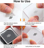 Animal Bookmark Clear Stamps 6.3x4.3 Rectangular PVC Silicone Stamps for Card Making DIY Scrapbooking Photo Album Journal