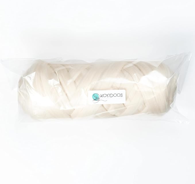 Natural Wool Bulk roving, 4 lb. Best Wool for Spinning, arm Knitting, Felting, Chunky Blankets and Tapestry. Natural Colors, un-Dyed. (Ecru, 4 lb)