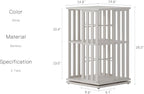 YOWOS Rotating Bookshelf Tower, 360 Display Spinning Bookcase, Bamboo Bookshelf Floor Standing Storage Rack, Wood Narrow Book Shelf Organizer for Kids&Adults (White, 2 Tier)