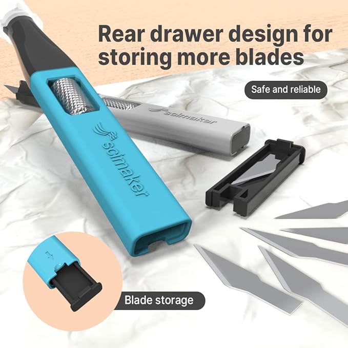 3 PCS Exacto Knife,Hidden Blade Design at The End,Comes with 5 Spare High Qualiry Carbon Steel Exacto Knife Blades. Craft Knife for Crafting, Arts,Modeling,Scrapbooking,Stencil,DIY Projects.Red
