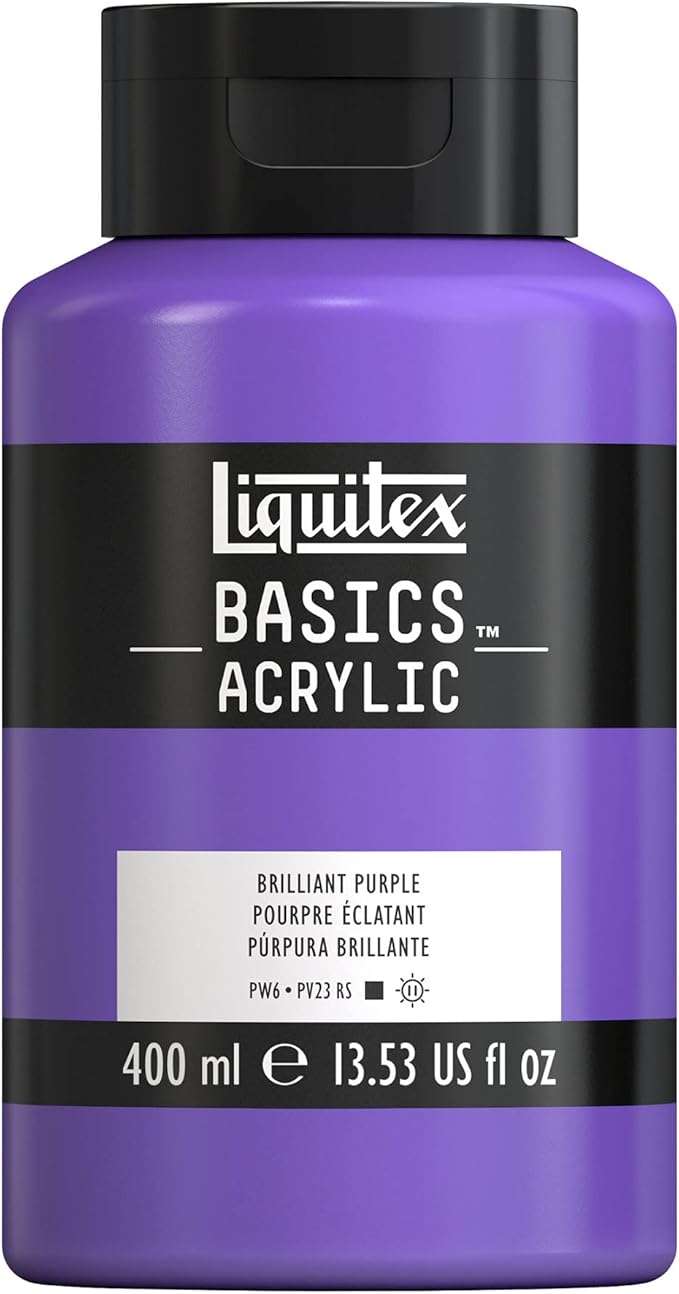 Liquitex BASICS Acrylic Paint, 400ml (13.5-oz) Bottle, Brilliant Purple