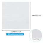 PATIKIL 6061 T651 Aluminum Sheet Metal 12 x 12 x 1/32(0.0315") Inch 2Pcs Flat Plain Aluminum Plate Covered Stock with Protective Film, Heat Rectangle 0.8MM for Lndustry Crafting