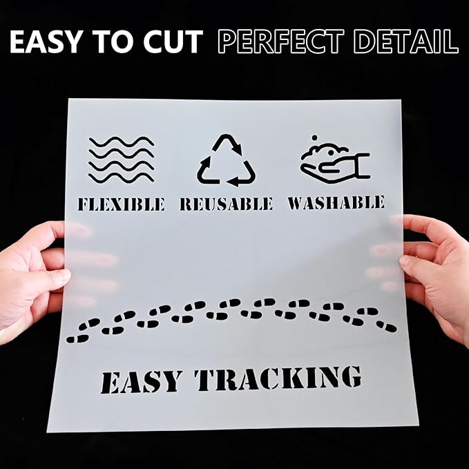 EGOSKY 12Pcs 7mil Blank Stencil Sheets, 12 x 12 inch Mylar Template Stencil Material for Make Your Own Stencil