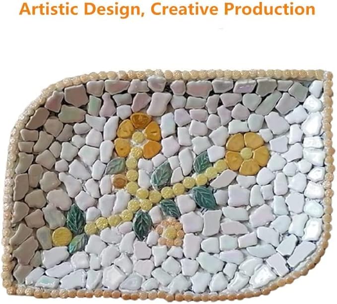 1.1LB Irregular Ceramics Mosaic Tiles, Mosaic Pieces Stones for DIY Mosaic Making Craft Hobby Arts Home Wall Decoration (Red)